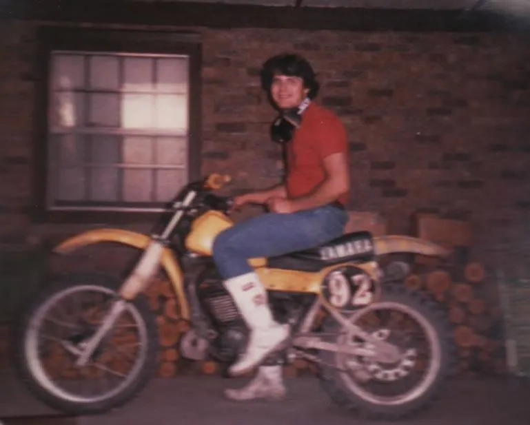 Tim Hetzel with his old dirt bike
